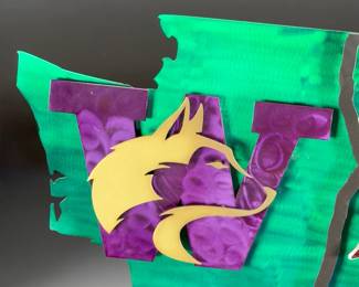 Washington State Huskies Cougars Rivalry Metal Sign 3D Layered College Football