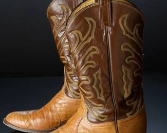 Tony Lama Men's 10D Teju Lizard Skin Cowboy Boots Western Style