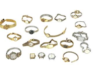 Lot of 19 Vintage Ladies Watches: Seiko, Citizen, Mido, Anne. Klein &More - For Repair/Parts