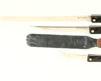 <b>Cutco</b> 4-Piece Kitchen Knife & Utensil Lot: Spatula, Trimmer, Slice N Serve, Cheese Knife