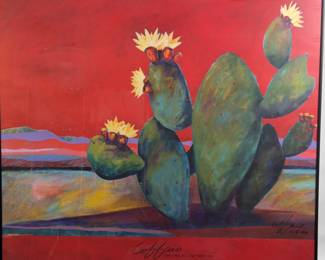 Patrick Coffaro "Calling All Butterflies" Signed & Dated Cactus Print