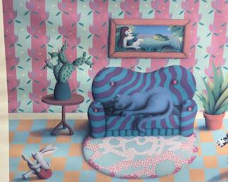 Terry Paul Speer 'Room Dividers' Signed & Numbered Postmodern Lithograph