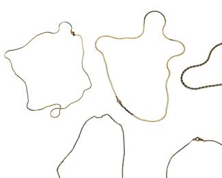 Vintage Assorted Gold Tone Chain Necklaces - Lot of 9, Various Styles