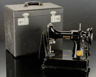 Vintage Singer Featherweight 221 Sewing Machine Untested For Parts or Repair