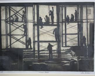 Lita Gaber 'Window Ballet' AP Lithograph, Signed, Construction Scene
