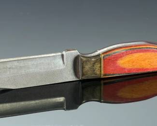 ANZA Custom Knives File Blade Fixed Blade Knife w/ Leather Sheath