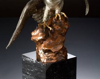 CA Pardell 'Speed Incarnate' Peregrine Falcon Bronze Sculpture 1991 #400/1600