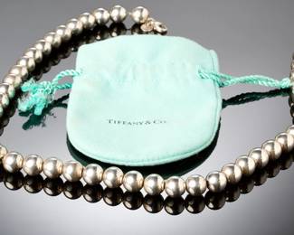 Tiffany & Co. Sterling Silver Classic Bead Necklace, 18" 10mm, 46.58g