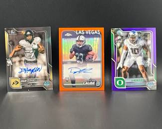 3 Football Cards Numbered or Autographed