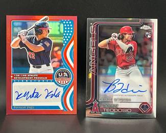2 Autographed Baseball Cards