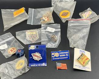 Assorted Sports Pins & Trinkets
