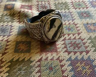Men’s native American solid silver cuff bracelet