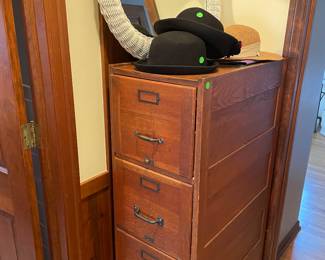 Antique wooden filing cabinet