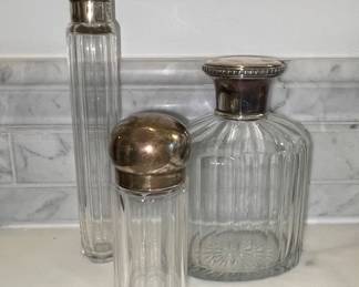 Vintage Ribbed Glass Perfume Bottles