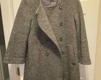 Womens Textured Boucle DoubleBreasted Coat