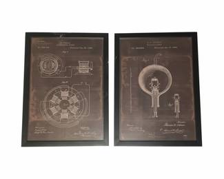 Nikola Tesla Patent Prints  Set of Two