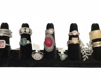 Assorted Fashion Rings with Simulated Gemstones