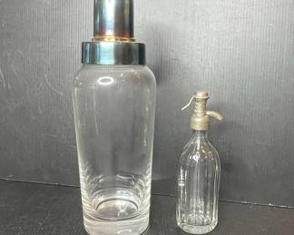 Glass Cocktail Shaker and Soda Siphon