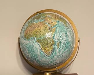 Vintage Replogle World Ocean Series Globe with Brass Meridian