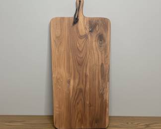 Black Walnut Cutting Board with Leather Hanger