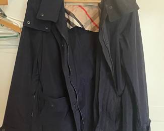 Burberry Brit Navy Trench Coat with Nova Check Lining
