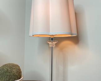 Safavieh Crystal Column Table Lamp with Scalloped Shade