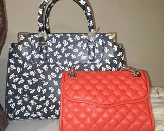 Rebecca Minkoff Quilted Love Crossbody Bag and Navy Floral Print Tote Bag
