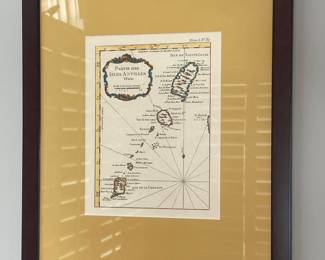 Framed Map of the Antilles by JacquesNicolas Bellin,