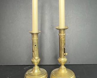 Vintage Brass Adjustable Candlesticks