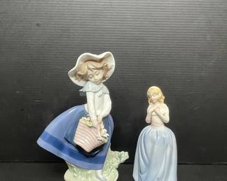 Lladro Porcelain Figurine Pretty Pickings and Girl with Hands Clasped second image