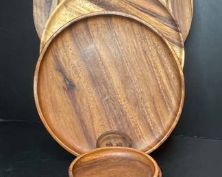 Acacia Wood Serving Platters and Bowls