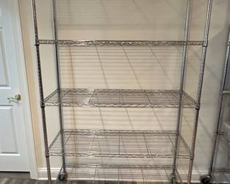 Chrome Wire Shelving Unit with Casters 