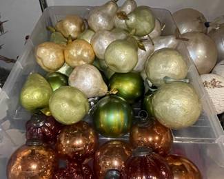 Vintage Mercury Glass Fruit Christmas Ornaments