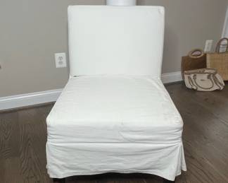 White Slipcovered Armless Chair