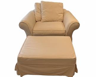 Pottery Barn Charleston Chair and a Half with Ottoman