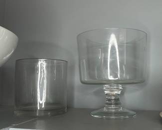 Clear Glass Trifle Bowl and Cylinder Vase