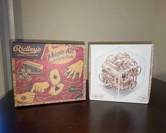 Ridleys House of Novelties Magic Kit and Wooden Mechanical Model