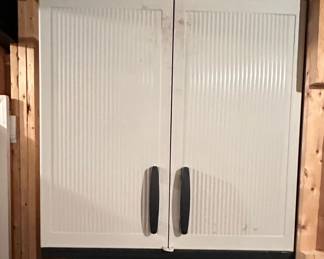 White Storage Cabinet with Double Doors