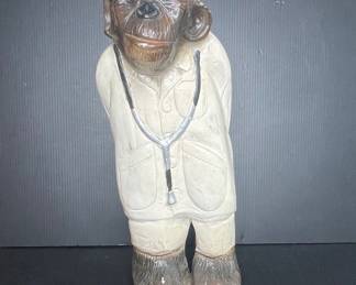 Vintage Chimpanzee Doctor Figurine