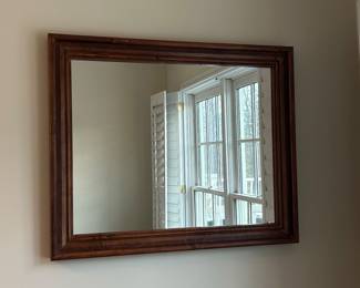 Rectangular Wood Framed Mirror with Stepped Profile