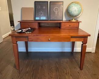 Crate & Barrel Wooden Writing Desk with Hutch