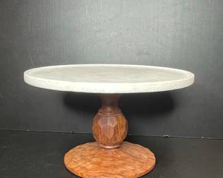 Marble Top Wooden Cake Stand