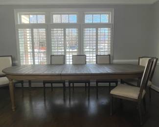 Restoration Hardware Vintage French Fluted Extension Dining Table and Chairs