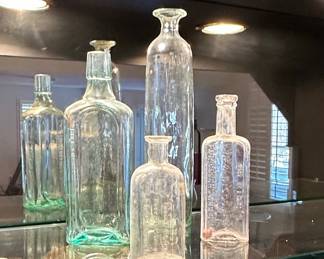 Vintage Glass Apothecary Bottles and National Cash Register Co. Cash Register