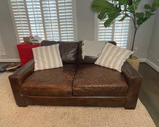 Restoration Hardware Maxwell Leather Sofa