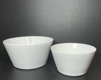 West Elm White Ceramic Serving Bowls second image