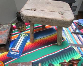Antique primitive stool