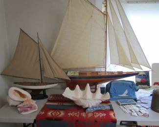 Large shells, ships, giant clam, Piedmont Airlines