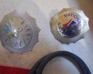Airlines advertising ephemera pins that go on the pilots cap