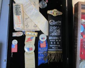 Assorted ribbons in jewelry case